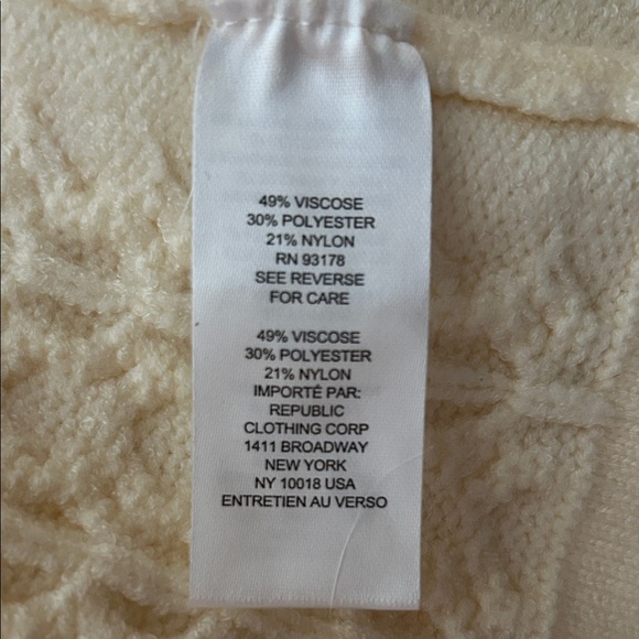 Cream Cable Knit Button-Up Cardigan Sweater - Picture 9 of 10